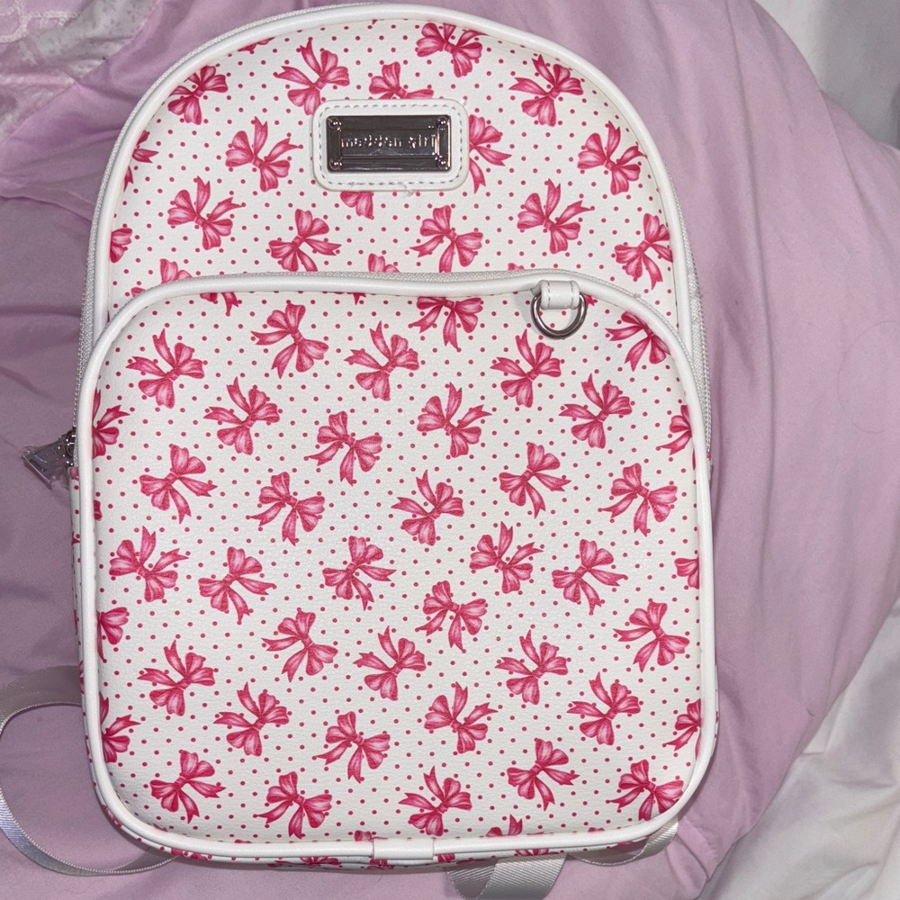 Pink Bow Patterned Backpack